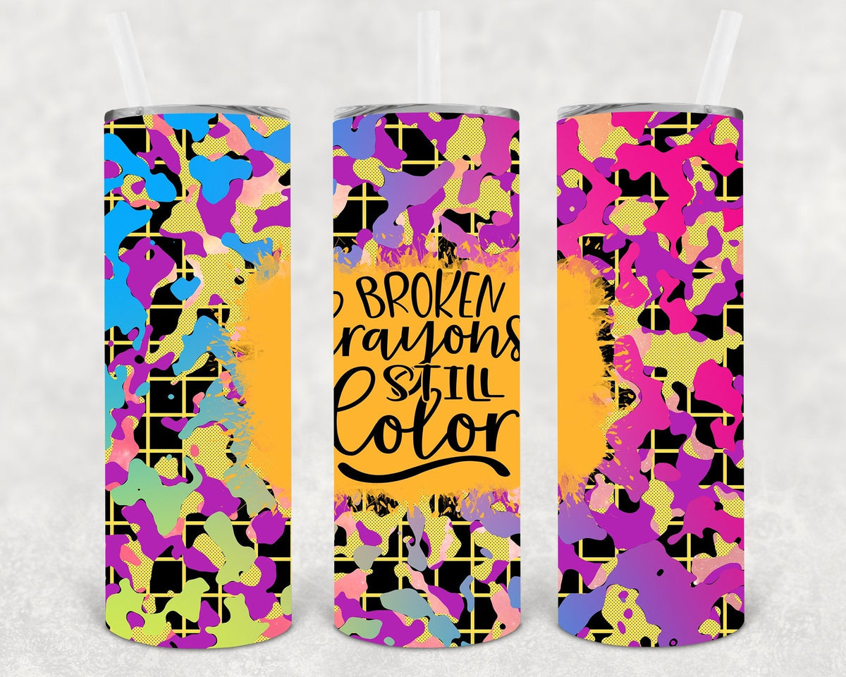 Broken Crayons Still Color 20 oz Skinny Tumbler