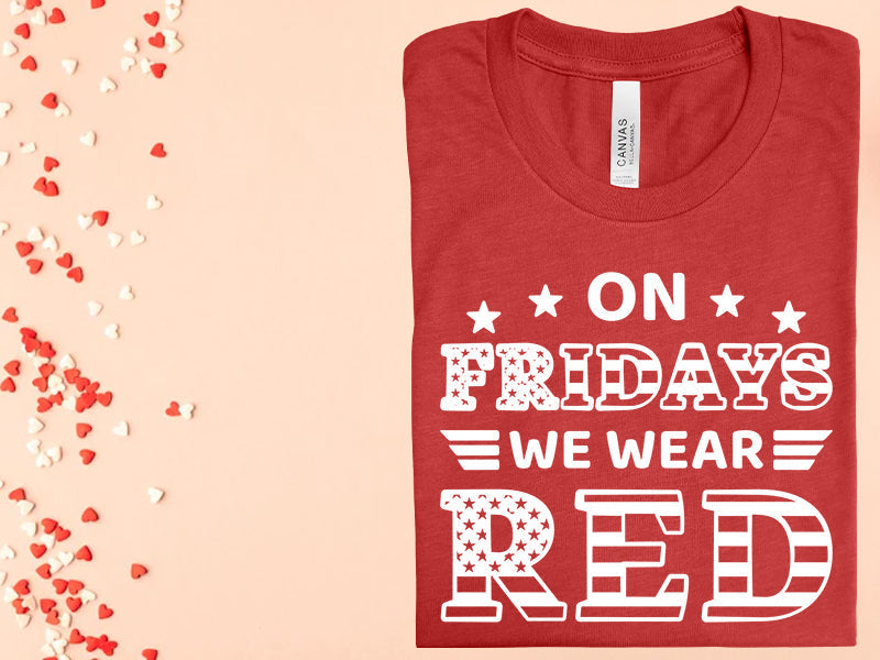On Fridays We Wear Red Graphic Tee product image 1