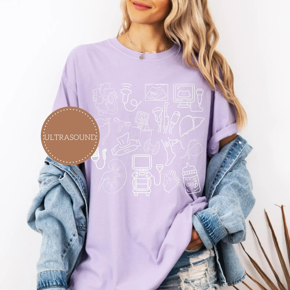 Ultrasound Doodle Icons Graphic Tee product image 1