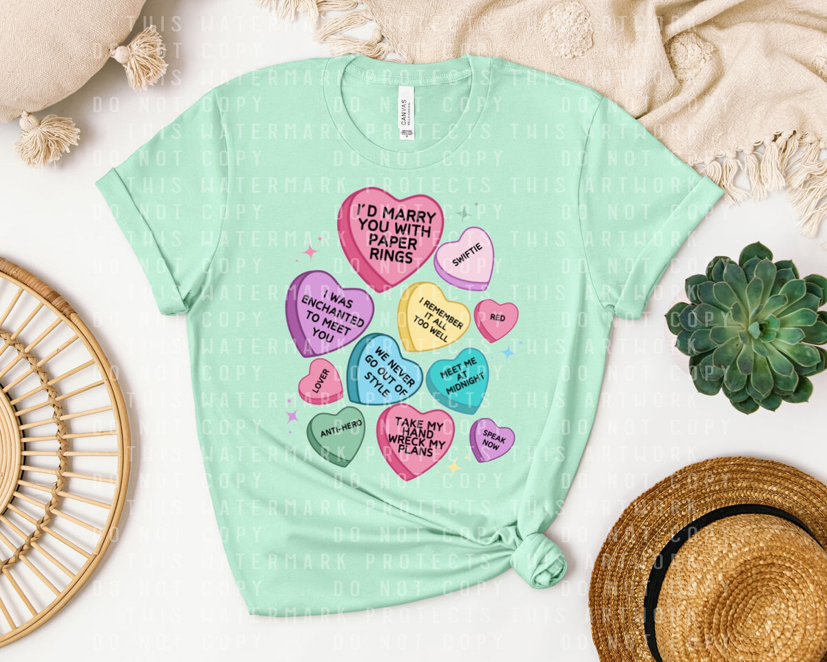 Swiftie Conversation Hearts Graphic Tee product image 1