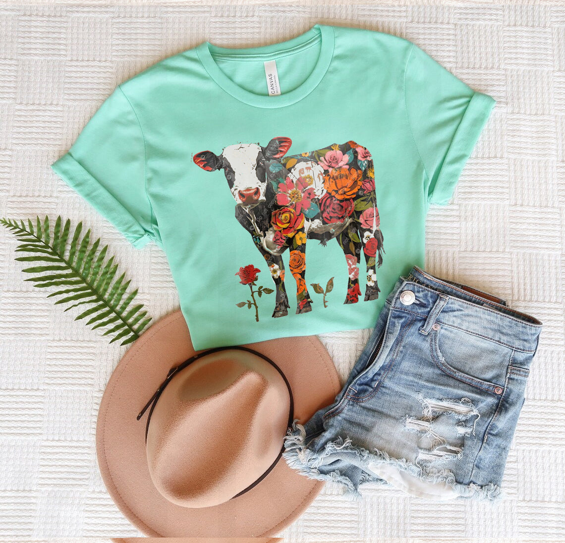 Floral Cow Graphic Tee product image 1