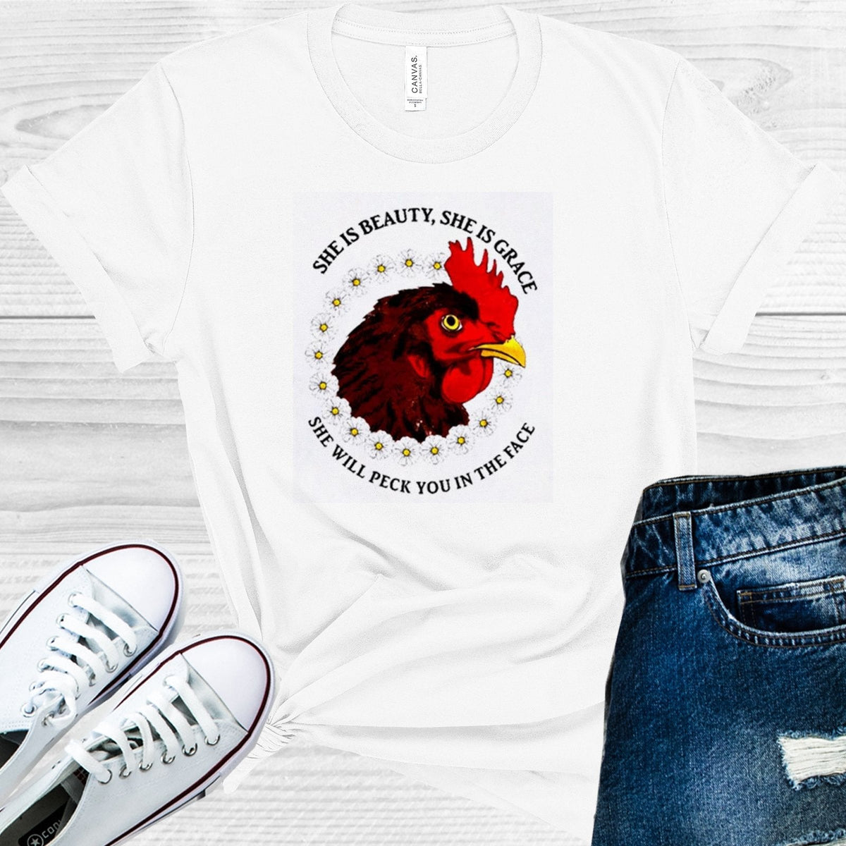 She is Beauty is Grace Will Peck You in the Face Graphic Tee product image 1